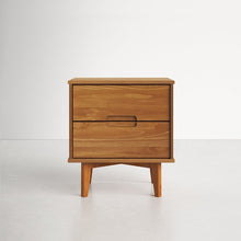 Load image into Gallery viewer, FarmHouse 2 Drawer Solid Wood Nightstand Medium Brown