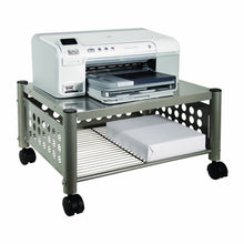 Load image into Gallery viewer, Mobile Heavy Duty Under-desk Printer Stand in Matte Gray