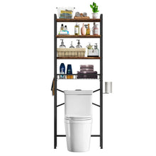 Load image into Gallery viewer, Over the Toilet Storage Freestanding Industrial Metal Wood Shelving Unit