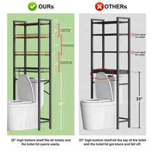 Load image into Gallery viewer, Over the Toilet Storage Freestanding Industrial Metal Wood Shelving Unit