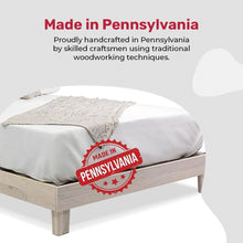 Load image into Gallery viewer, Full size Solid Wood Heavy Duty Platform Bed Frame in Off-White - Made In USA