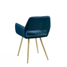 Load image into Gallery viewer, Set of 2 Modern Blue Velvet Upholstered Dining Chair with Gold Metal Legs