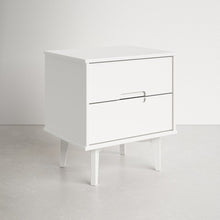 Load image into Gallery viewer, FarmHouse 2 Drawer Solid Wood Nightstand White