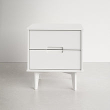 Load image into Gallery viewer, FarmHouse 2 Drawer Solid Wood Nightstand White