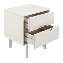 Load image into Gallery viewer, FarmHouse 2 Drawer Solid Wood Nightstand White