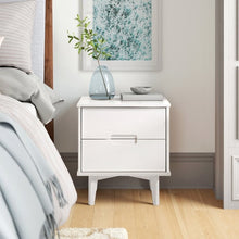 Load image into Gallery viewer, FarmHouse 2 Drawer Solid Wood Nightstand White