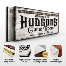 Load image into Gallery viewer, Personalized Game Room Sign IV