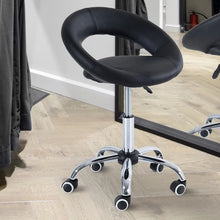 Load image into Gallery viewer, Black Saddle Adjustable Hydraulic Rolling Swivel Massage Salon Stool Chair