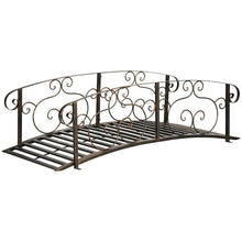 Load image into Gallery viewer, Outdoor Vintage Bronze Arch 6-ft Garden Bridge with Side-Rails