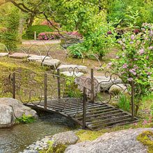 Load image into Gallery viewer, Outdoor Vintage Bronze Arch 6-ft Garden Bridge with Side-Rails