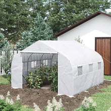 Load image into Gallery viewer, Greenhouse w/ White PE Cover and Heavy Duty Steel Frame 11.5' x 10' x 6.5'
