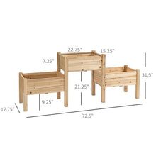 Load image into Gallery viewer, FarmHouse 3 Wooden Elevated Planter Raised Garden Beds