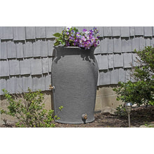 Load image into Gallery viewer, Dark Grey Granite 50-Gallon Plastic Urn Rain Barrel with Planter Top