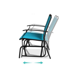 Load image into Gallery viewer, 2 Seat Mesh Patio Loveseat Swing Glider Rocker with Armrests in Blue