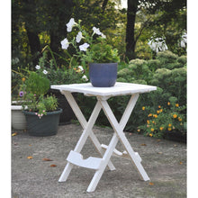 Load image into Gallery viewer, Outdoor Fast Folding Patio Side Table, White Weather Resistant Resin