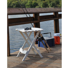 Load image into Gallery viewer, Outdoor Fast Folding Patio Side Table, White Weather Resistant Resin
