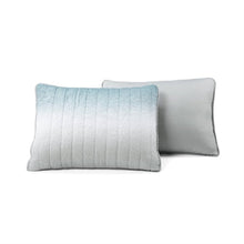 Load image into Gallery viewer, King size Aqua Blue and Grey Lightweight Polyester Fabric 3 Piece Quilt Set