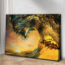 Load image into Gallery viewer, Sunset Ocean Wave Canvas Wall Art