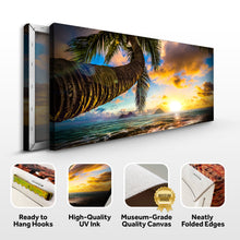 Load image into Gallery viewer, Tropical Blue Beach Hawaii Sunset Canvas Wall Art