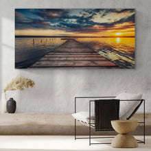 Load image into Gallery viewer, Small Dock By The Vibrant Lake Canvas Wall Art