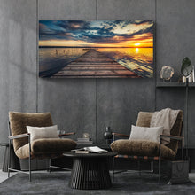 Load image into Gallery viewer, Small Dock By The Vibrant Lake Canvas Wall Art