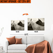 Load image into Gallery viewer, Upgrade Your 12x18 Inches 'Monochrome Couple Horse' Canvas to 16x24 Inches