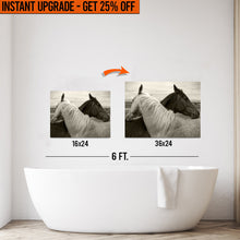 Load image into Gallery viewer, Upgrade Your 24x16 Inches 'Monochrome Couple Horse' Canvas To 36x24 Inches
