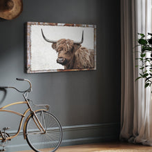 Load image into Gallery viewer, Natural Rustic Highland Cow Canvas Wall Art