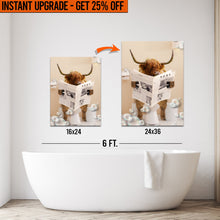 Load image into Gallery viewer, Upgrade Your 24x16 Inches 'Highland Cow Reading Newspaper' Canvas To 36x24 Inches