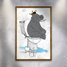 Load image into Gallery viewer, King Elephant On Toilet Canvas Wall Art