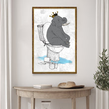 Load image into Gallery viewer, King Elephant On Toilet Canvas Wall Art