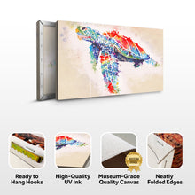 Load image into Gallery viewer, Coral Reef Sea Turtle Watercolor Canvas Wall Art