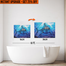 Load image into Gallery viewer, Upgrade Your 24x16 Inches 'Underwater White Shark' Canvas To 36x24 Inches