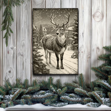 Load image into Gallery viewer, Vintage Winter Deer Christmas Wall Art II