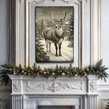 Load image into Gallery viewer, Vintage Winter Deer Christmas Wall Art II