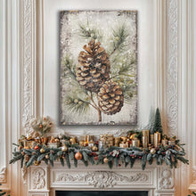 Load image into Gallery viewer, Vintage Winter Pine Cone Christmas Wall Art II