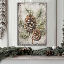 Load image into Gallery viewer, Vintage Winter Pine Cone Christmas Wall Art II