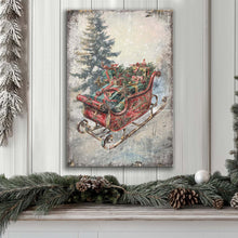 Load image into Gallery viewer, Vintage Christmas Sleigh Sled Wall Art II