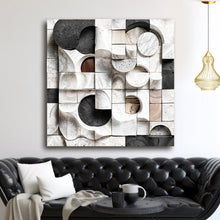 Load image into Gallery viewer, Abstract Black &amp; White Wall Sculpture Wall Art
