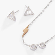 Load image into Gallery viewer, Harry Potter™ Glasses and Deathly Hallows Necklace and Earring Set, Sterling Silver