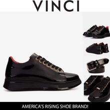 Load image into Gallery viewer, The Peklin Patent Black Leather Men Sneaker
