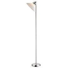 Load image into Gallery viewer, Contemporary Swivel Floor Lamp with Bowl Shade in Satin Steel Finish