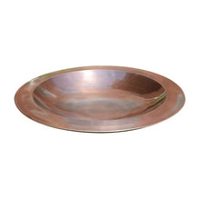 Load image into Gallery viewer, 24-inch Diameter Round Copper Plated Brass Large Bird Bath Rimmed Bowl Birdbath