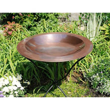 Load image into Gallery viewer, 24-inch Diameter Round Copper Plated Brass Large Bird Bath Rimmed Bowl Birdbath