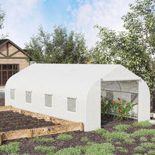 Load image into Gallery viewer, 19.5 Ft x 9.8 Ft Outdoor Greenhouse w/ White PE Cover and Heavy Duty Steel Frame