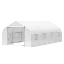 Load image into Gallery viewer, 19.5 Ft x 9.8 Ft Outdoor Greenhouse w/ White PE Cover and Heavy Duty Steel Frame