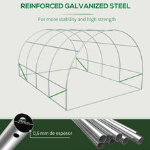 Load image into Gallery viewer, 19.5 Ft x 9.8 Ft Outdoor Greenhouse w/ White PE Cover and Heavy Duty Steel Frame