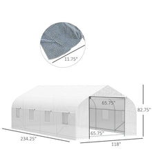 Load image into Gallery viewer, 19.5 Ft x 9.8 Ft Outdoor Greenhouse w/ White PE Cover and Heavy Duty Steel Frame