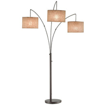 Load image into Gallery viewer, Modern 3-Light Arch Floor Lamp in Antique Bronze with Drum Style Shades