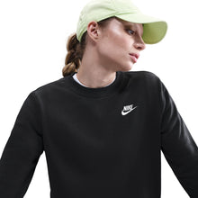 Load image into Gallery viewer, Nike Womens Club Fleece Crewneck - Black/White